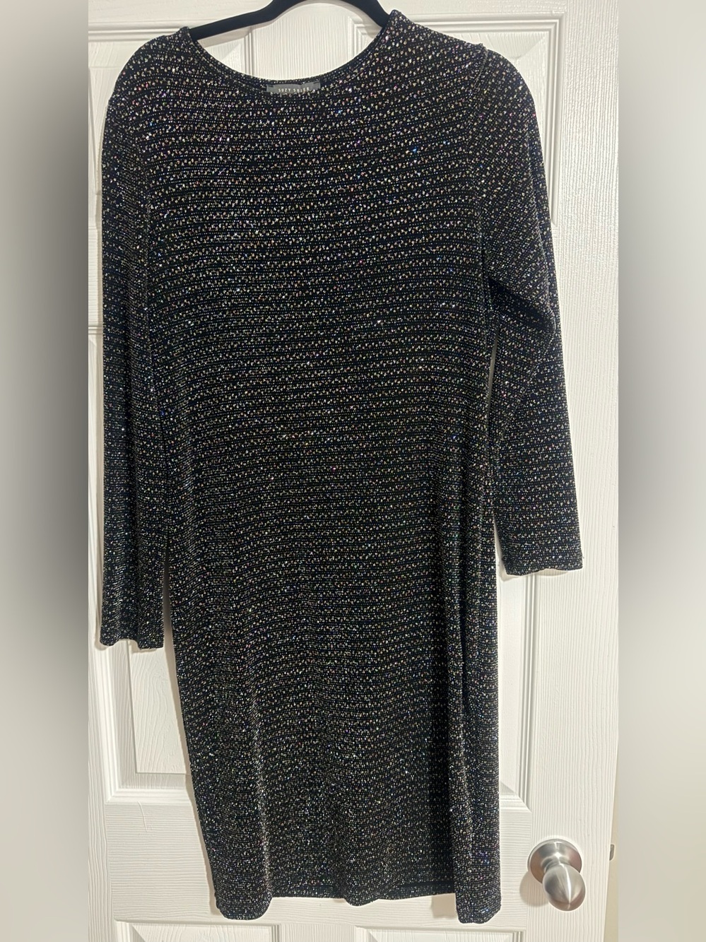 Suzy Shier Black Sparkle Mini Dress